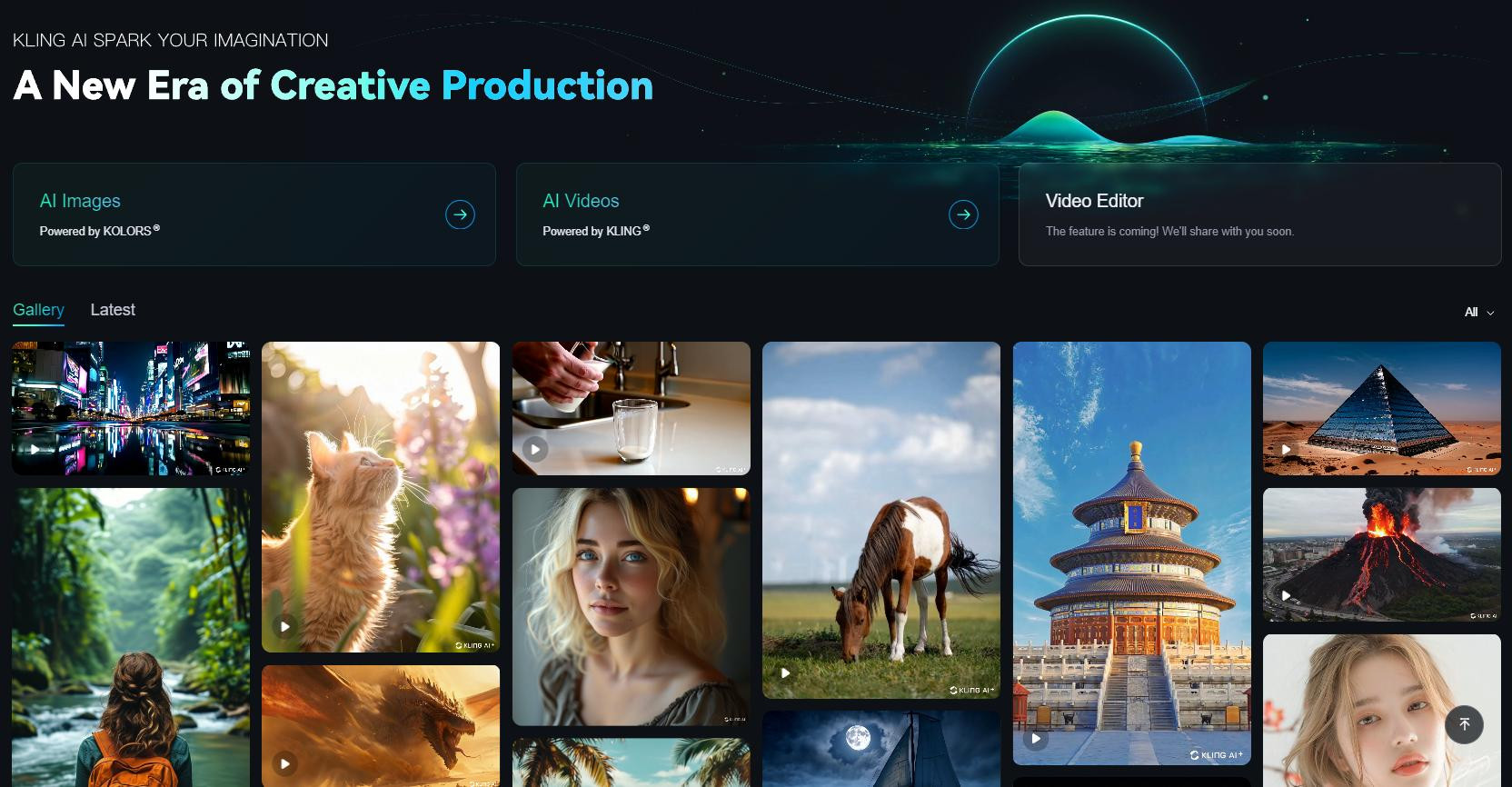 Giao diện Kling AI