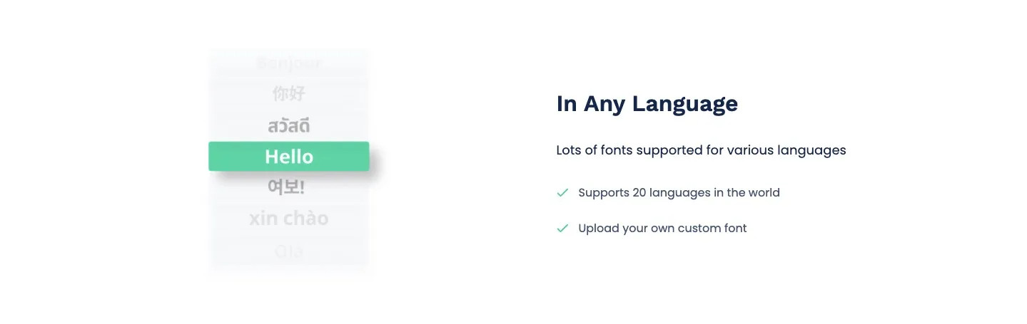 Hỗ trợ đa ngôn ngữ