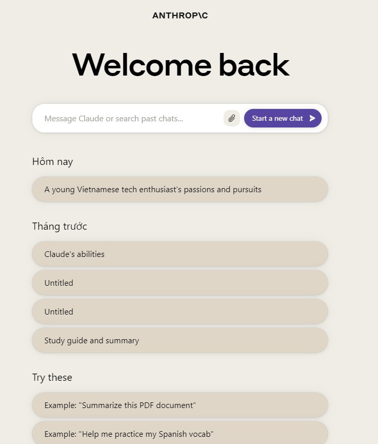 Người dùng tương tác với Claude AI