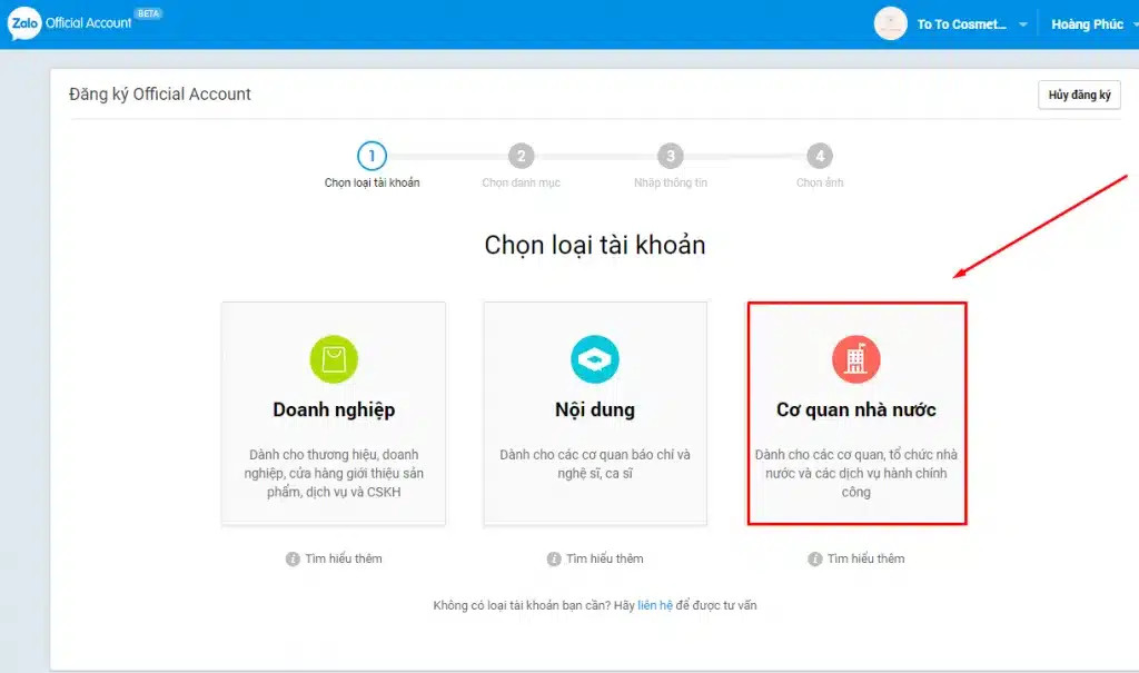 Tài khoản Zalo OA cơ quan nhà nước 